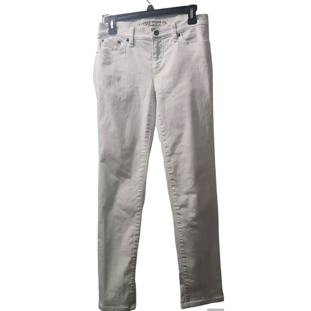 Lauren Jeans Co. White Denim Jeans‎ LRL Logo Casual Pants Size 6